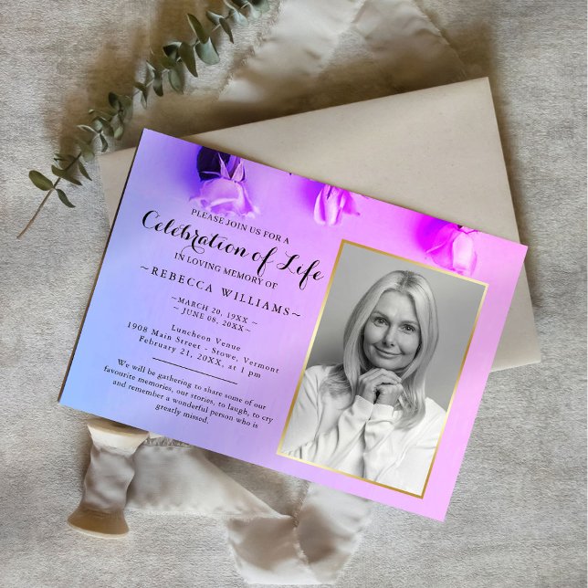 Invitación Elegante foto con arcoiris celebrando la vida (Subido por el creador)