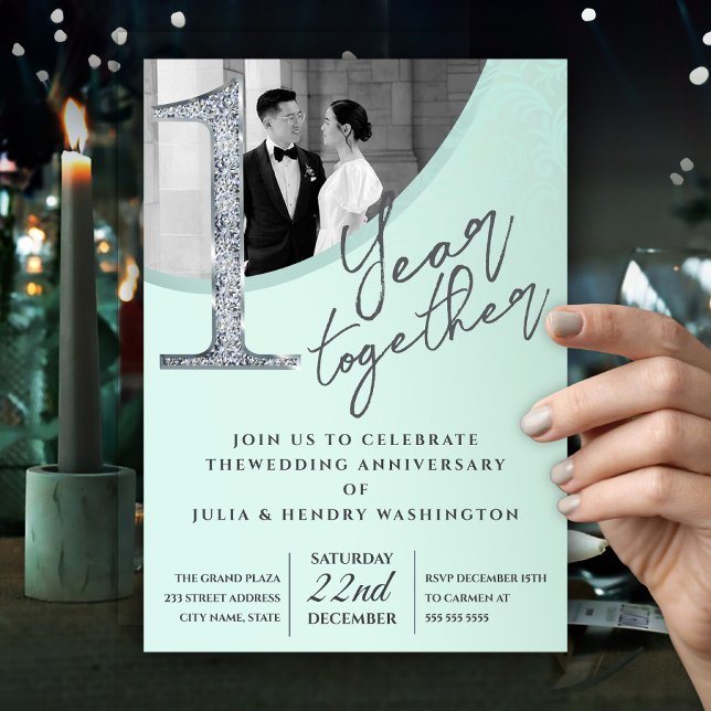 Invitación Elegante foto de aniversario de bodas (Subido por el creador)