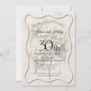 Invitación Elegante foto de aniversario de bodas de perla 30