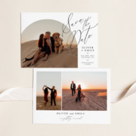 Invitación Elegante foto de arco manuscrito Guardar la fecha