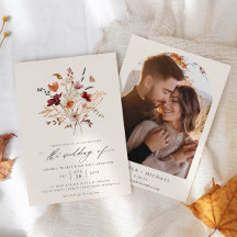 Elegante Foto de Boda de Wildflower Boho de Otoño