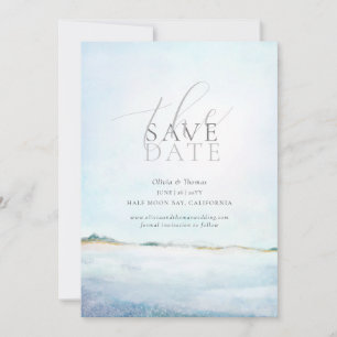 Invitación Elegante foto de boda en la playa pintada para gua