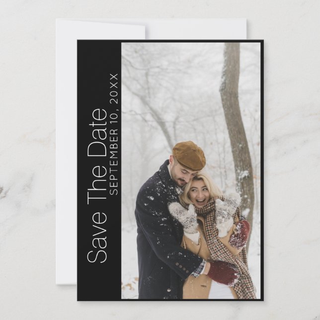 Invitación Elegante foto de boda Guardar la fecha (Anverso)