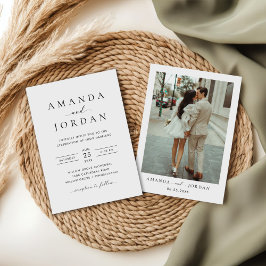 Invitación Elegante foto de Boda Minimalista