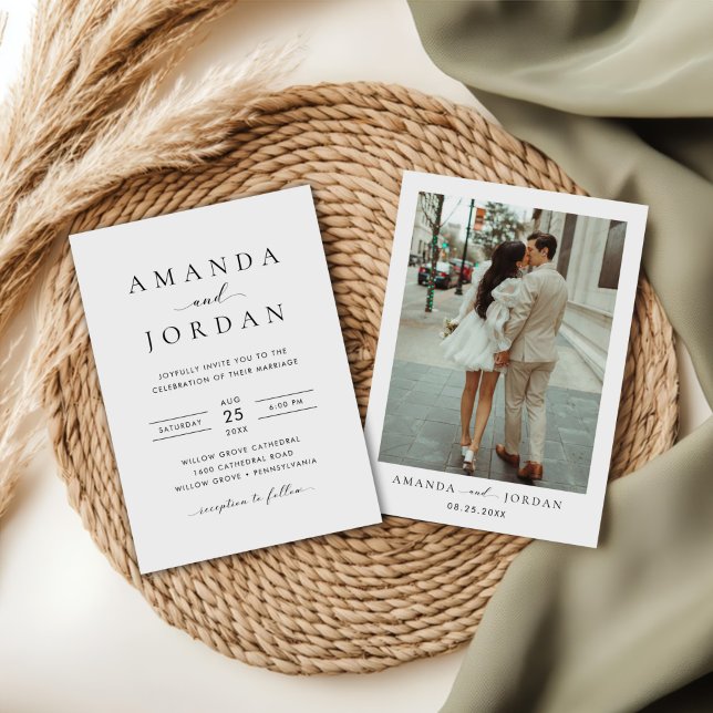 Invitación Elegante foto de Boda Minimalista (Subido por el creador)