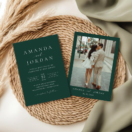 Invitación Elegante foto de Boda Minimalista