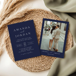 Invitación Elegante foto de Boda Minimalista