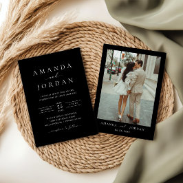 Invitación Elegante foto de Boda Minimalista