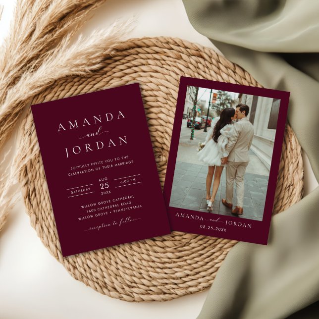 Invitación Elegante foto de Boda Minimalista (Subido por el creador)