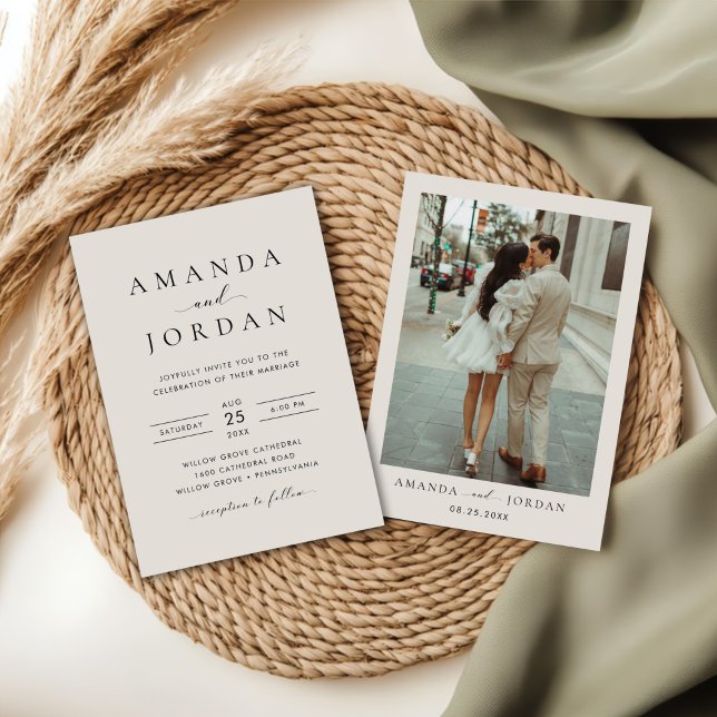 Invitación Elegante foto de Boda Minimalista (Subido por el creador)