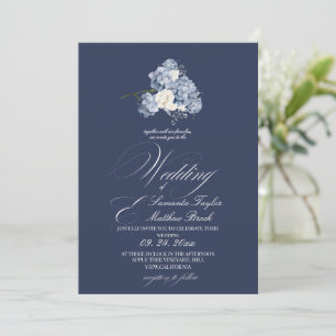 Invitación Elegante foto de boda moderna delicada en azul mar