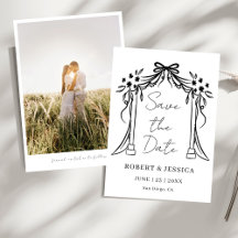 Elegante Foto de Boda Moderna Save The Date
