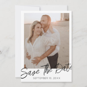 Invitación Elegante foto de boda para guardar la fecha