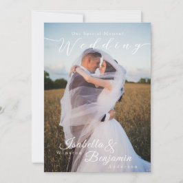 Invitación Elegante foto de Boda Rosa de Moda