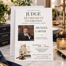 Elegante foto de celebración de jubilación de juez