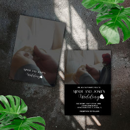 Invitación Elegante Foto de Corazón con Letra Script Dos 