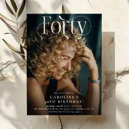 Invitación Elegante FOTO DE CUARENTA Foto 40 Fiesta de cumple