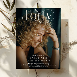 Invitación Elegante FOTO DE CUARENTA Foto 40 Fiesta de cumple