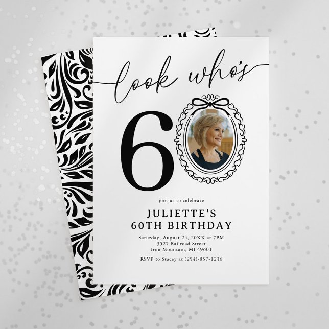 Invitación Elegante foto de cumpleaños número 60 (Subido por el creador)