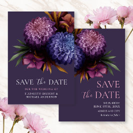 Invitación Elegante foto de Dahlia Wedding Save the Dates