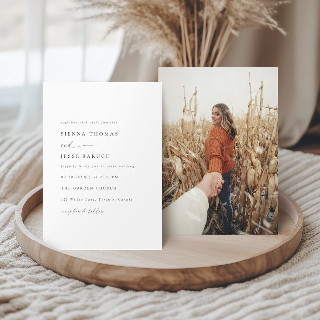 Invitación Elegante foto de escritura minimalista moderna en  (Subido por el creador)