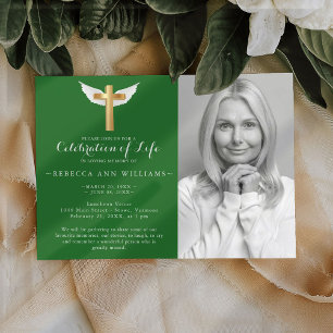 Invitación Elegante foto de escritura verde celebración de la