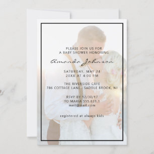 Invitación Elegante foto de Faux Vellum Overlay Baby Shower