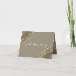 Invitación Elegante Foto de Fiesta de Graduación Dorado Marró