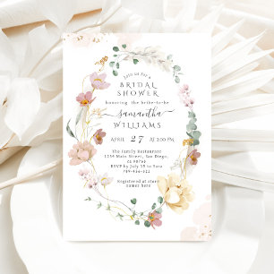 Invitación Elegante foto de flor silvestre caprichosa ducha d