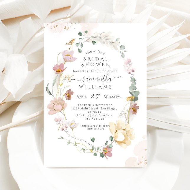 Invitación Elegante foto de flor silvestre caprichosa ducha d (Subido por el creador)