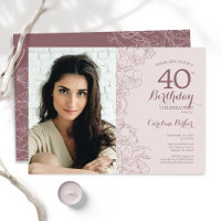 Elegante foto de flores rosadas turbias 40 cumplea