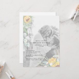 Invitación Elegante foto de girasoles Floral Despedida de sol