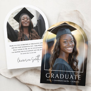 Invitación Elegante foto de graduación de arco