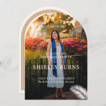 Elegante foto de graduación de licencia tropical