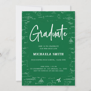 Invitación Elegante Foto de Graduación de Matemáticas de Grad