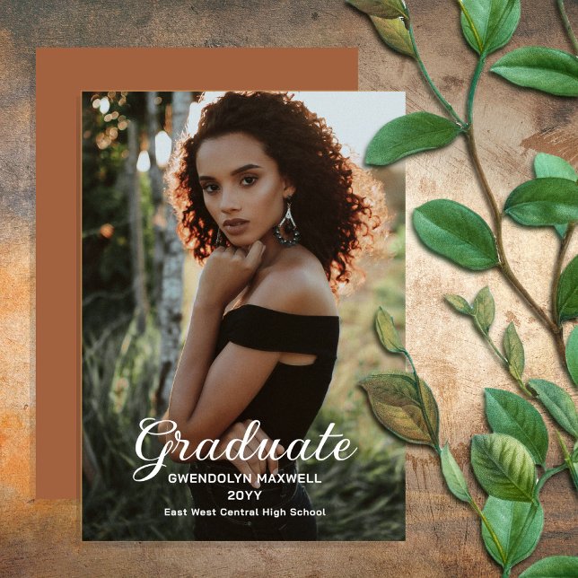 Invitación Elegante foto de graduado Minimalista simple (Subido por el creador)
