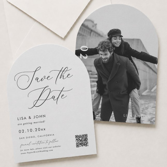 Invitación Elegante foto de guardar la fecha de la boda (Subido por el creador)