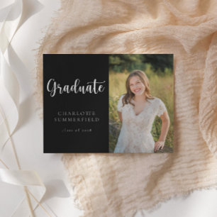 Invitación Elegante Foto De Guión Casual   Graduación