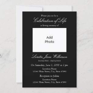 Invitación Elegante foto de la celebración en blanco y negro 