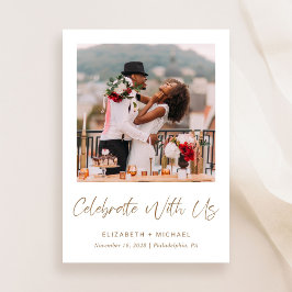 Invitación Elegante foto de la recepción de la boda con guión