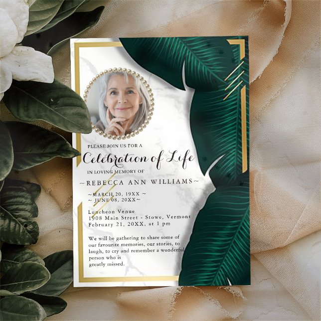 Invitación Elegante foto de lujo celebración de la vida (Subido por el creador)
