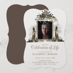 Invitación Elegante foto de marco de velas celebración de la 
