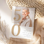 Invitación Elegante foto de oro 50 cumpleaños<br><div class="desc">Elegante foto de oro 50 cumpleaños Invitación</div>