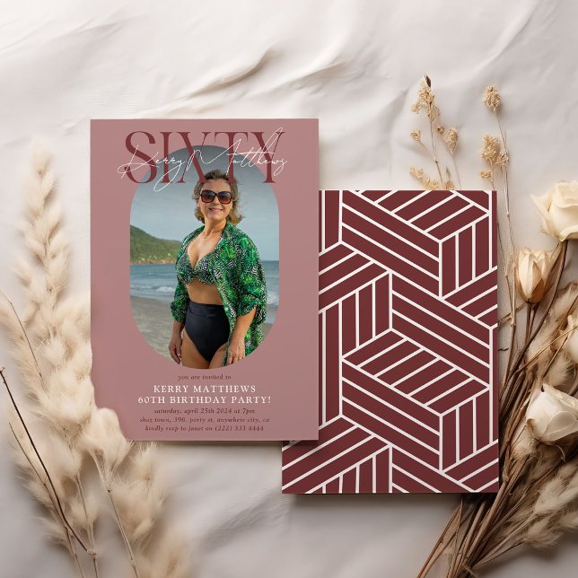 Invitación Elegante foto de ovario y firma cumpleaños número  (Subido por el creador)