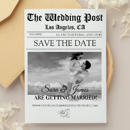 Invitación Elegante foto de Personalizado de periódico salva 