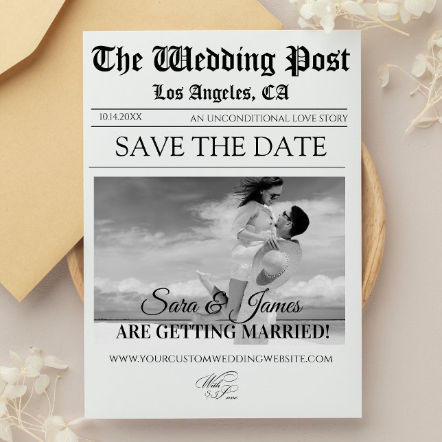 Invitación Elegante foto de Personalizado de periódico salva  (Subido por el creador)