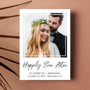 Invitación Elegante Foto de recepción de matrimonio con códig