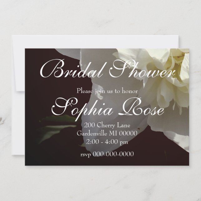 Invitación Elegante foto de una joya blanca floral (Anverso)