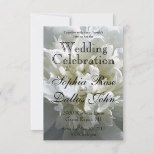 Invitación Elegante foto de una joya blanca floral