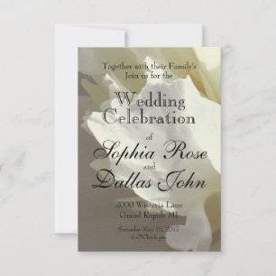 Invitación Elegante foto de una joya blanca floral